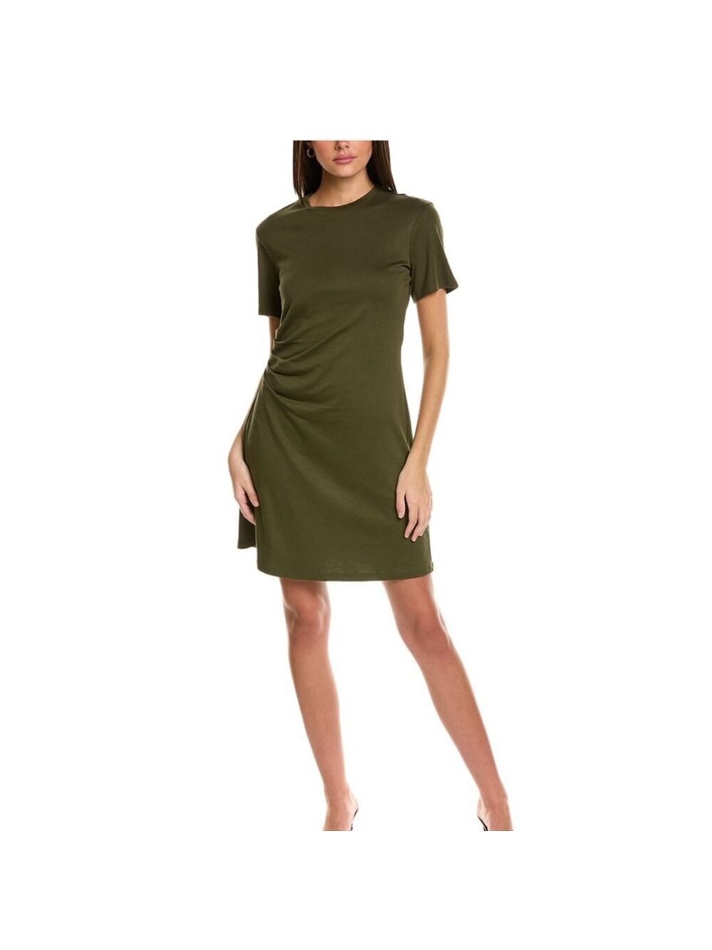 NWT Women's Theory Side Drape Dress, XL, Dark Olive